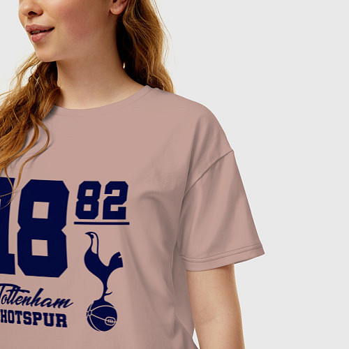 Женская футболка оверсайз FC Tottenham 1882 / Пыльно-розовый – фото 3
