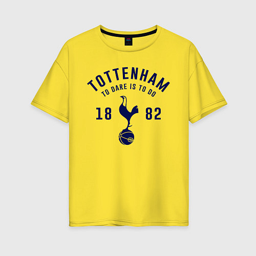 Женская футболка оверсайз FC Tottenham 1882 / Желтый – фото 1