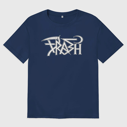 Женская футболка оверсайз Trash gang / Тёмно-синий – фото 1