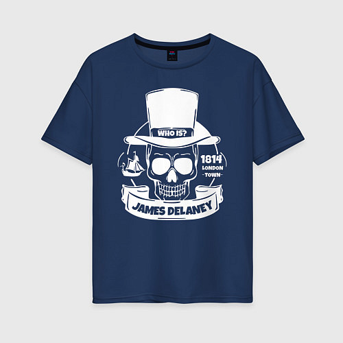 Женская футболка оверсайз Taboo: James Delaney / Тёмно-синий – фото 1