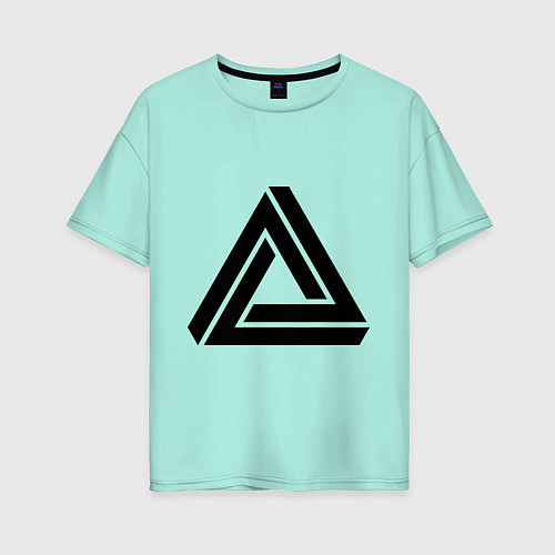 Женская футболка оверсайз Triangle Visual Illusion / Мятный – фото 1