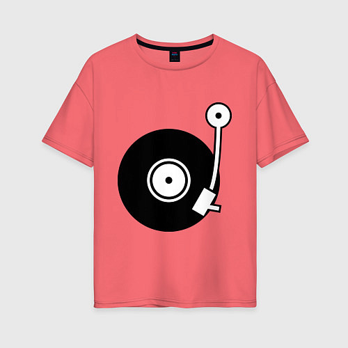 Женская футболка оверсайз Vinyl Mix / Коралловый – фото 1