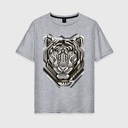 Женская футболка оверсайз Geometric tiger