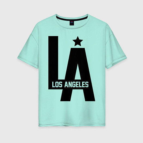 Женская футболка оверсайз Los Angeles Star / Мятный – фото 1