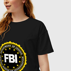 Футболка оверсайз женская FBI Departament, цвет: черный — фото 2