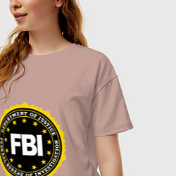 Футболка оверсайз женская FBI Departament, цвет: пыльно-розовый — фото 2