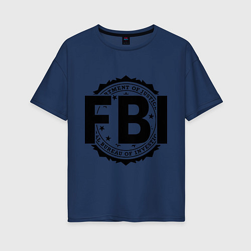 Женская футболка оверсайз FBI Agency / Тёмно-синий – фото 1