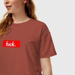 Футболка оверсайз женская Fuck Supreme, цвет: кирпичный — фото 2