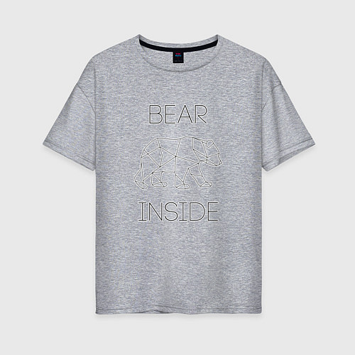 Женская футболка оверсайз Bear Inside / Меланж – фото 1
