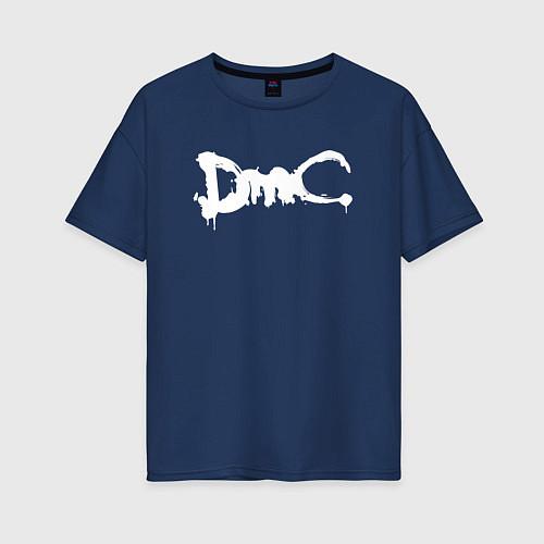 Женская футболка оверсайз DMC / Тёмно-синий – фото 1