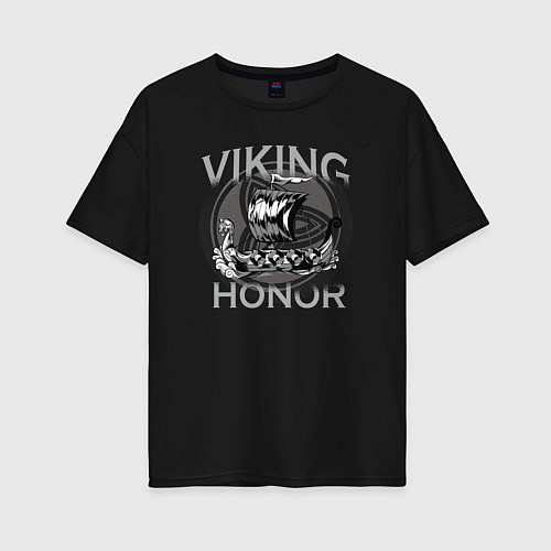 Женская футболка оверсайз Viking Honor / Черный – фото 1
