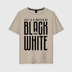 Футболка оверсайз женская Juventus: Black & White, цвет: миндальный