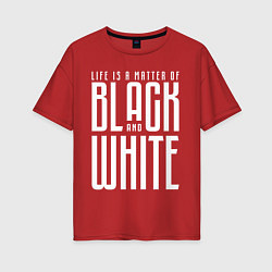 Футболка оверсайз женская Juventus: Black & White, цвет: красный