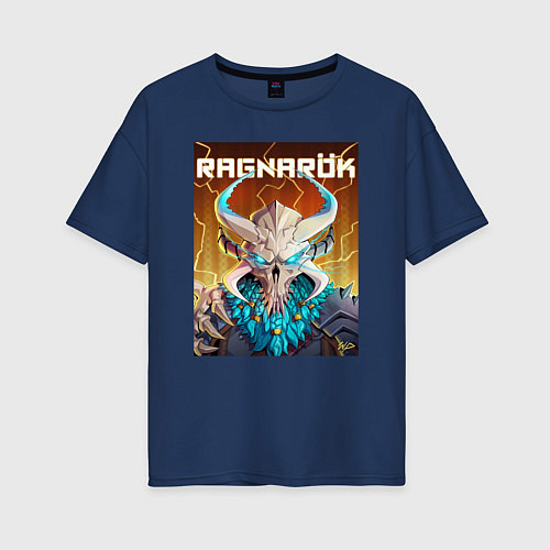 Женская футболка оверсайз Fortnite: Ragnarok / Тёмно-синий – фото 1