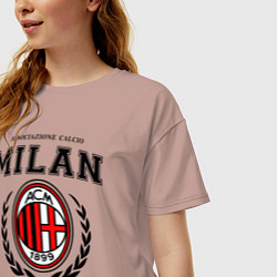 Футболка оверсайз женская Milan: I Rossoneri, цвет: пыльно-розовый — фото 2