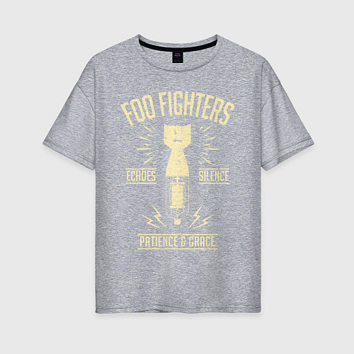 Женская футболка оверсайз Foo Fighters: Patience & Grace / Меланж – фото 1