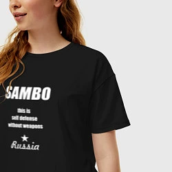 Футболка оверсайз женская Sambo Russia, цвет: черный — фото 2