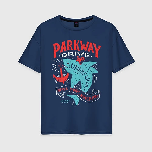 Женская футболка оверсайз Parkway Drive: Unbreakable / Тёмно-синий – фото 1