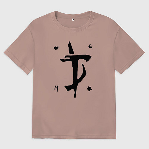 Женская футболка оверсайз DOOM Slayer / Пыльно-розовый – фото 1