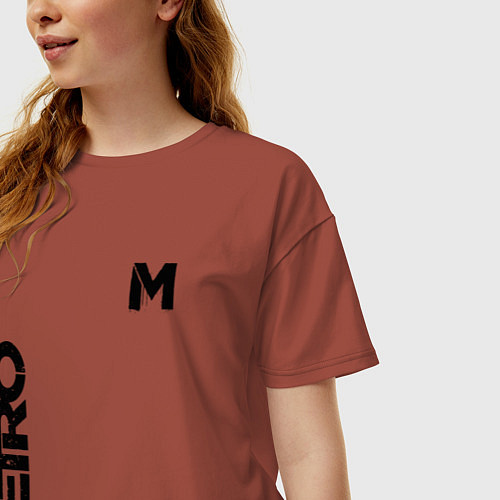 Женская футболка оверсайз METRO M / Кирпичный – фото 3