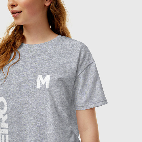 Женская футболка оверсайз METRO M / Меланж – фото 3