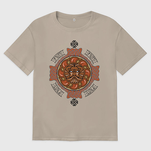 Женская футболка оверсайз РУСИЧ / Миндальный – фото 1