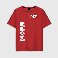 Футболка оверсайз женская MASS EFFECT N7, цвет: красный