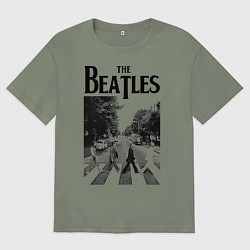 Футболка оверсайз женская The Beatles: Mono Abbey Road, цвет: авокадо