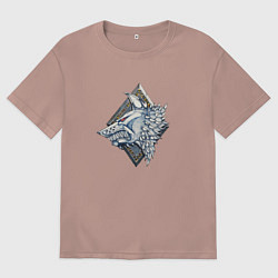 Футболка оверсайз женская Space Wolves, цвет: пыльно-розовый