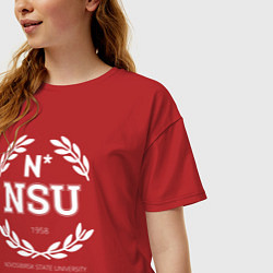 Футболка оверсайз женская NSU, цвет: красный — фото 2