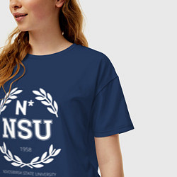 Футболка оверсайз женская NSU, цвет: тёмно-синий — фото 2