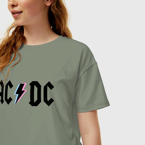 Женская футболка оверсайз AC/DC / Авокадо – фото 3