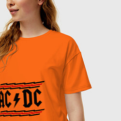 Футболка оверсайз женская AC/DC Voltage цвета оранжевый — фото 2