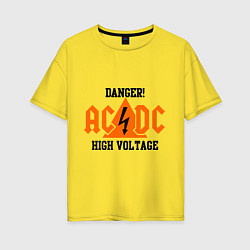 Футболка оверсайз женская AC/DC: High Voltage, цвет: желтый