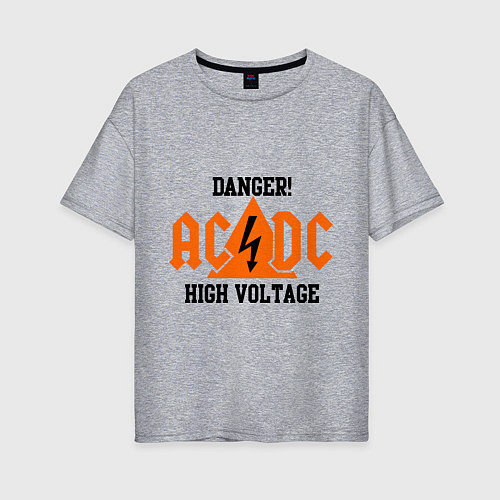 Женская футболка оверсайз AC/DC: High Voltage / Меланж – фото 1