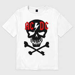 Женская футболка оверсайз AC/DC Skull