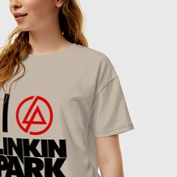 Футболка оверсайз женская I love Linkin Park, цвет: миндальный — фото 2