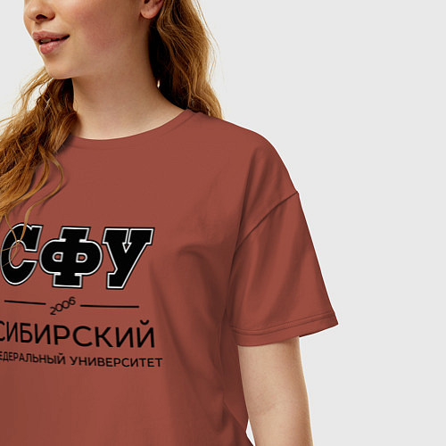 Женская футболка оверсайз СФУ / Кирпичный – фото 3