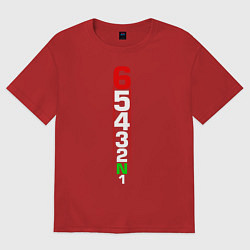 Футболка оверсайз женская Скорости мотоцикла, цвет: красный