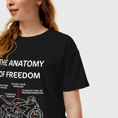 Женская футболка оверсайз The Anatomy of Freedom / Черный – фото 3