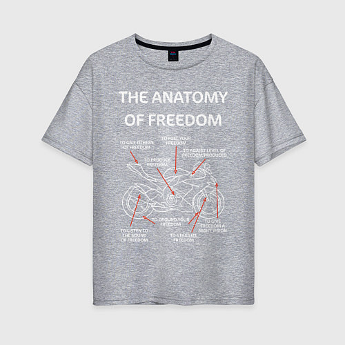 Женская футболка оверсайз The Anatomy of Freedom / Меланж – фото 1