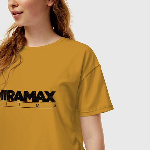 Женская футболка оверсайз Miramax Film / Горчичный – фото 3