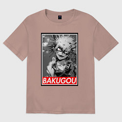 Футболка оверсайз женская BAKUGOU monochrome, цвет: пыльно-розовый