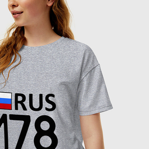 Женская футболка оверсайз RUS 178 / Меланж – фото 3