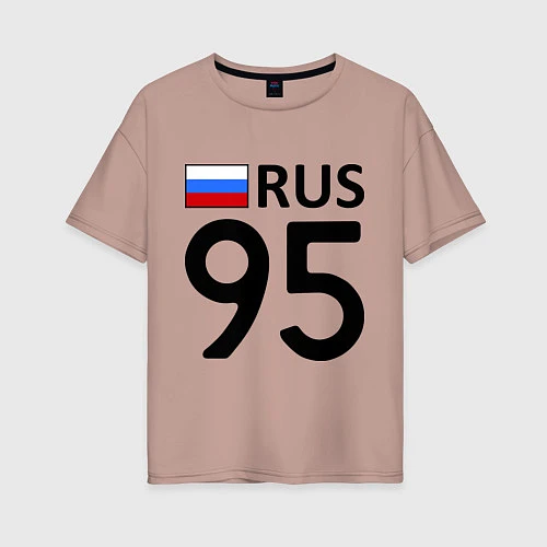 Женская футболка оверсайз RUS 95 / Пыльно-розовый – фото 1