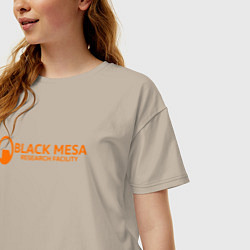 Футболка оверсайз женская Black Mesa: Research Facility, цвет: миндальный — фото 2