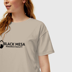Футболка оверсайз женская Black Mesa: Research Facility, цвет: миндальный — фото 2