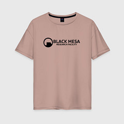 Футболка оверсайз женская Black Mesa: Research Facility, цвет: пыльно-розовый