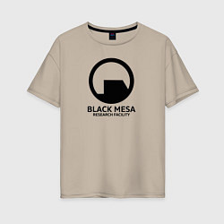 Футболка оверсайз женская Black Mesa: Research Facility, цвет: миндальный