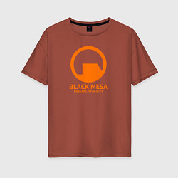 Футболка оверсайз женская Black Mesa: Research Facility, цвет: кирпичный